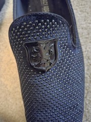 Stacy Adams Men’s Black Studded Slip-On Dress Loafers Almond Toe 12M