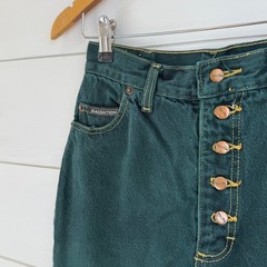 VTG 90s Radiation High Waisted Button Fly Jeans BAREBACK WESTERN JADE WOMEN 26