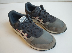 ASICS Men’s Lyte Classic Shoes Grey Cream Sneakers Suede Mesh Lace Up Size