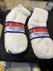 2 Pack of 3 Pair of Socks Diabetic Edema Ankle Hi. White 10-13.