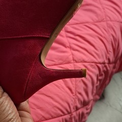 Ellie Women’s Red Ankle Bootie Pointed Toe Stiletto Zip US 8