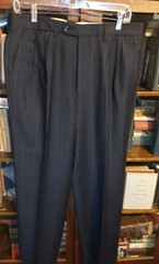 vtg Ermenegildo Zegna 38S 33×29.5 Chalk Stripe Pant Suit Wool Cashmere Flannel