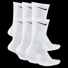 OUTLET ! Nike Dri-FIT Crew Socks 3 Pairs White Cushioned Unisex Multiple Sizes