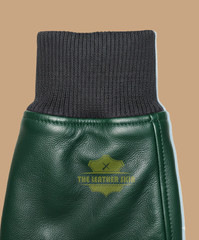 Men’s Green Real Premium Leather Hoodie Handmade Genuine Lambskin Leather Hoodie