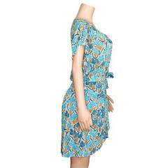 $330 NWT POUPETTE ST BARTH Becky Mini Dress, Blue Kaktus, Small