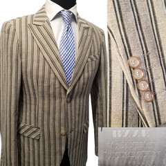 Bzze Striped Men’s M Slim Fit Blazer 38s Peak Topstitch Lapel Sport Coat Jacket