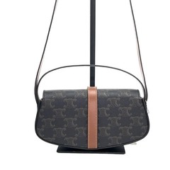 Celine Mini Tabou Dark Brown Tan Triomphe Calfskin (zz062826r1r)