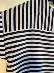 CHRISTOPHER & BANKS Top NAVY/WHITE Sleeveless Striped Tunic Casual Blouse P/XL
