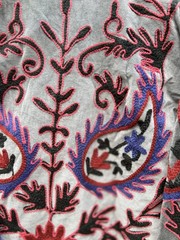 Vintage Kashmiri Embroidered Velvet Jacket Boho Floral Festival Coat Women