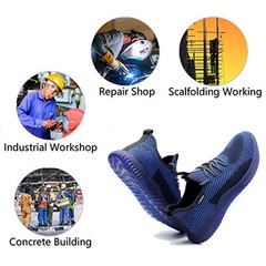 SUYSTEX Mens Safety Work Shoes Steel Toe Indestructible Outdoor Casual Sneaker