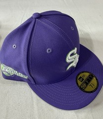 Chicago White Sox 2005 World Series Fitted Hat Cap 7 5/8 New Era Purple Lime NEW