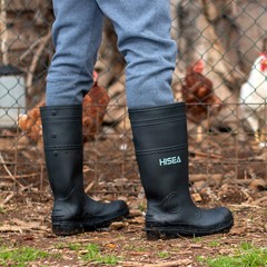 HISEA Men’s Rain Boots w/Steel Shank Waterproof Garden Fishing Outdoor Work Boot