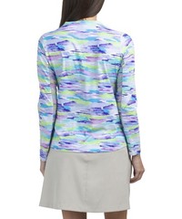 NWT IBKUL Golf Tennis Pullover Top XS S XXL Activewear Long sleeve Mesh Purpe E5
