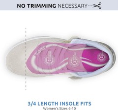 Comfort Zone Orthotic Insoles Women Gel Support 3/4 Length Sizes 6-10 Pack of 3