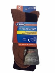 Dr. Scholl’s MEN’S Crew Socks 2-Pack “Athlete’s Foot & Copper-Ion Infused Yarn”
