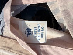 Trader Joe’s Mini Pastel Stripe Canvas Tote Bag Limited Edition Set Of 4