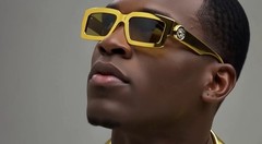MEN GOLD LION HEAD MEDALLION SUNGLASSES CLASSIC CASUAL RETRO DESIGNER OUTDOOR