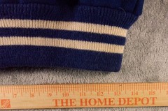 VTG Howe Varsity Letterman Jacket Size 36 Blue Wool Leather Slash Pockets READ