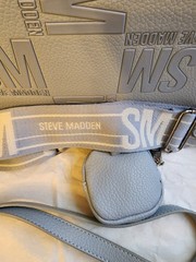 NEW STEVE MADDEN BLUE GLAZE BMATEO TOTE/CROSSBODY SATCHEL BAG W COIN CASE