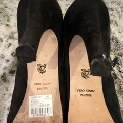 Vince Camuto Evalina Women’s Black Leather Ankle Bootie Zip Round Toe 8.5