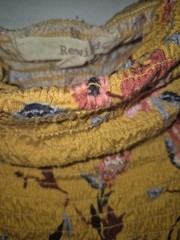 Junior’s Rewind Yellow Floral Empire Waist Off Shoulder Boho Top Size Medium