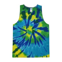 Multi-Color Tie Dye Tank Tops Sleeveless T-Shirts Adult S to XXXL Cotton