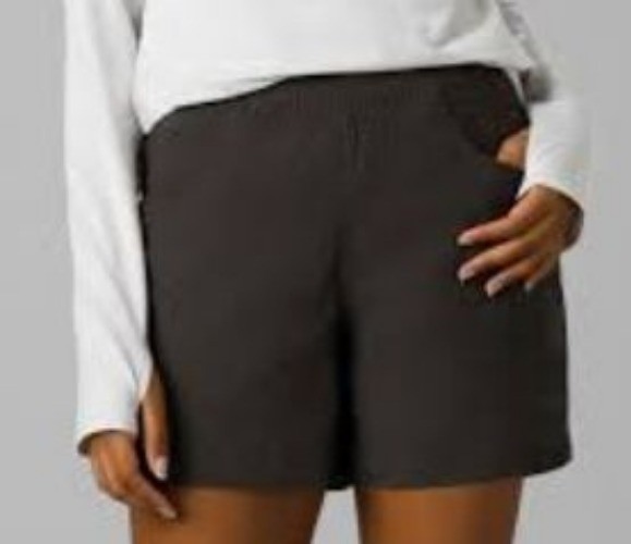 Prana Halle E-Waist 3″ Short II Women’s Size 12 in Dark Iron New With Tags!