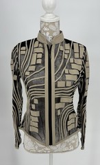 Stillman Studio NY Leather Mesh Jacket S Avant Garde Sheer Zip Lambskin Black