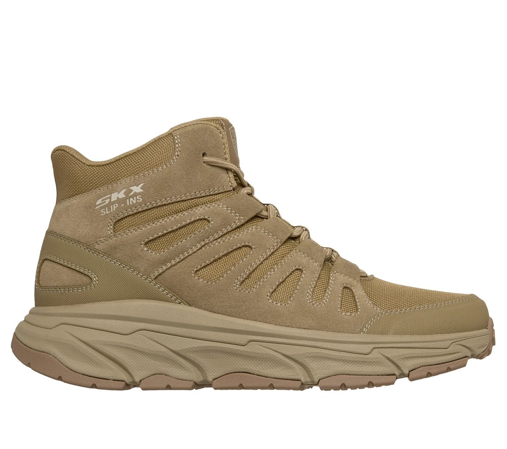 Skechers Shoes Men Work Boot Tactical Combat Slip ins Slip Resistant Soft 200458