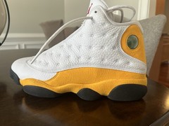Jordan Air Jordan 13 Retro White Yellow Black Mid Top Leather Basketball