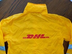 Reflective Yellow Nylon Work Jacket M Mens Lightweight Reflective Delivery Rain