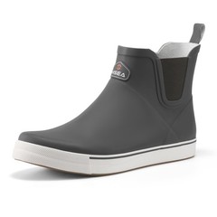 HISEA Men’s Deck Boots Ankle Rain Boots Waterproof Rubber Sailing Fishing Boots