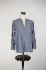 Ann Taylor Loft Chambray Blouse Flare Sleeve Bohemian Peasant Women’s S