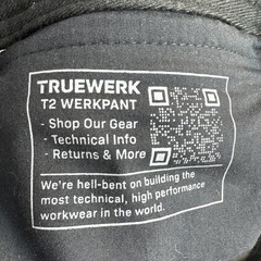Truewerk T2 Cargo Utility Black 34×32 Tech Workwear Pants Gorpcore Mens EUC