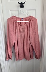 Old Navy Dusty Rose Crinkle Gauze Boho Top Size L Tall