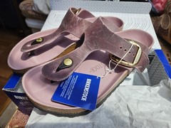 Birkenstock Gizeh Big Buckle Oiled Leather Color Lavender Size 39 Regular Wide
