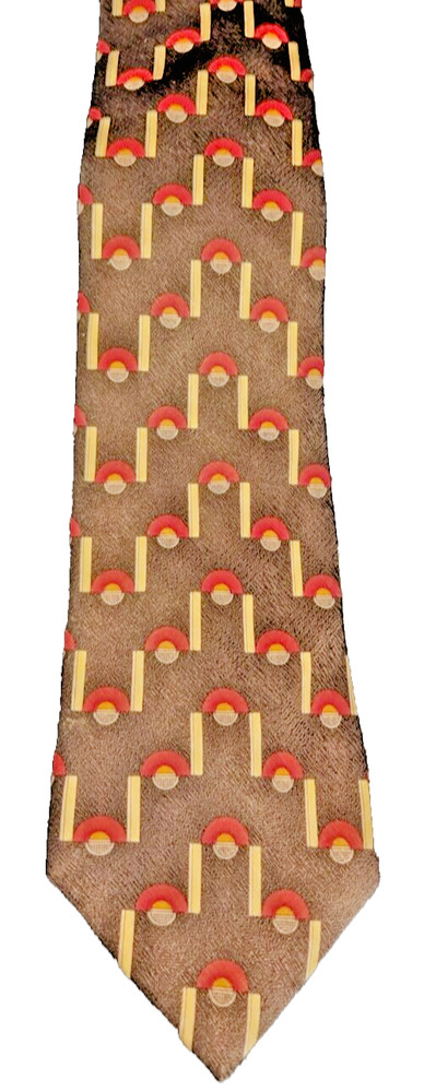 JRR Factory Direct Apperal Brand Cream and Red Unique Design All Silk Black Tie