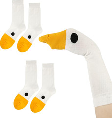 2 Pairs Funny Goose Duck Socks Unisex Novelty Animal Cotton Crew Costume Gift