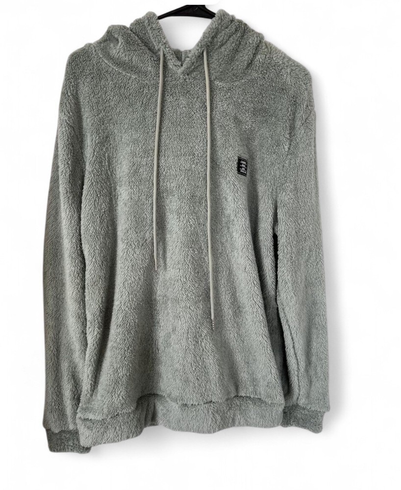 Verdusa Green Sherpa Fleece Hoodie & Drawstring Shorts Lounge Set Size M