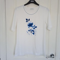 Cotswold Collections Ladies Smart Cotton Top UK 14 Pristine White Half Sleeves