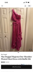 Mac Duggal Fuchsia One-Shoulder Asymmetric Pleated Ruffle Cutout Maxi 4