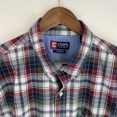 Chaps Stretch Shirt Mens XL Multicolor Plaid Long Sleeve Button Down Modern