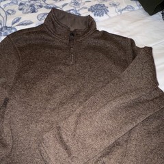 Club Room Men’s 1/4 Zip Mock Neck Pullover Knit Sweater Solid Brown XL Regular