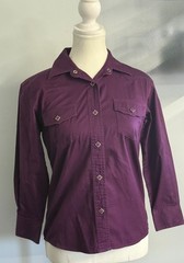 Brigalow Plum Western Style Long Sleeve Shirt Size 10