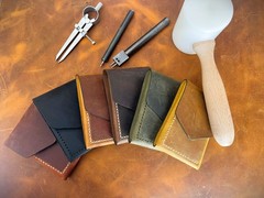 Leather Cash Wallet, Mens Minimalist Front Pocket Wallet, Slim Flap Wallet