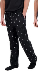 Nautica Men’s One-Piece Garment Fleece Pajama Pants, Black, Size M