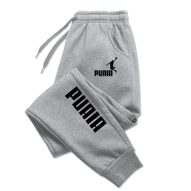 PUAIA Print Men’s Jogging Pants Autumn Winter Fitness Loose Fit Streetwear