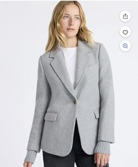 Free Assembly Women’s M Gray Single-Breasted One-Button Sweater Blazer Lined
