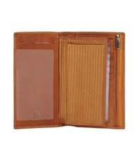 Leatherboss Genuine Leather Checkbook Credit Card Holder Money ID Holder, Tan