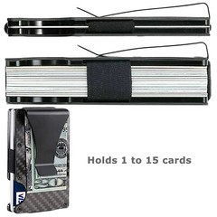 Men’s RFID Blocking Slim Money Clip Carbon Fiber Wallet ID Credit Card Holder